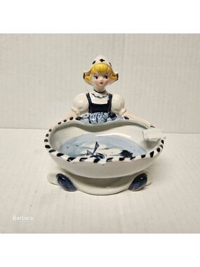 Vintage 50s/60s Japan Handpainted Dutch Girl Ashtray